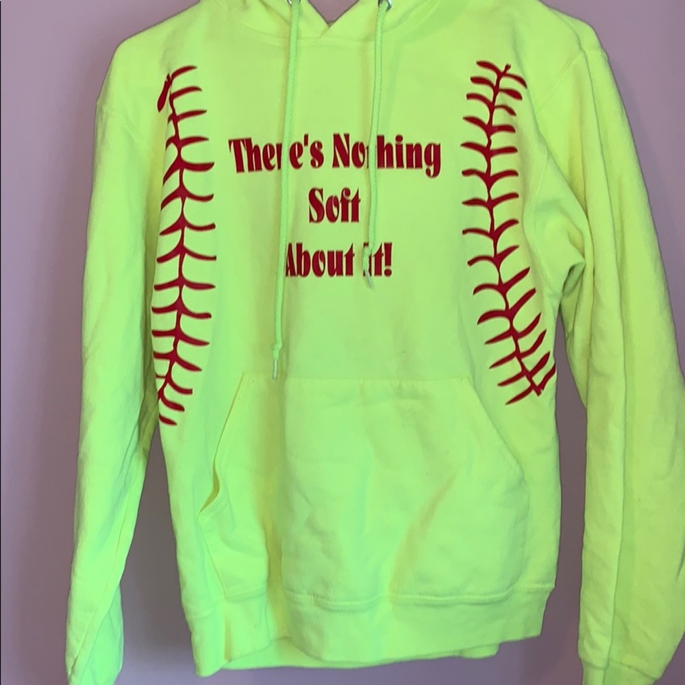 Neon Yellow Softball Hoodie